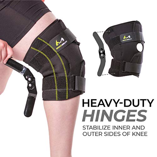 BraceAbility Plus Size Knee Brace - Bariatric Men and Women's Hinged Knee Wrap for Obese Legs and Big Thighs to Support Meniscus Tears, Arthritis Joint Pain, Tendonitis, Ligament Injuries and Sprains (3XL) by BraceAbility
