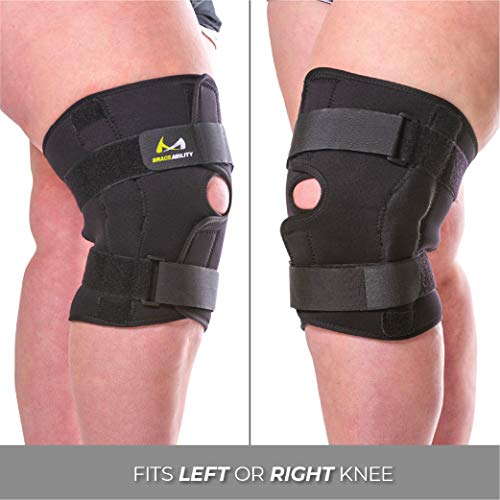 BraceAbility Plus Size Knee Brace - Bariatric Men and Women's Hinged Knee Wrap for Obese Legs and Big Thighs to Support Meniscus Tears, Arthritis Joint Pain, Tendonitis, Ligament Injuries and Sprains (3XL) by BraceAbility