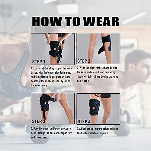 Decompression Knee Brace, with Side Stabilizers, Effectively Relieve ACL, Arthritis, Meniscus Tear, Tendinitis Pain, Adjustable Compression Band, Suitable for Men and Women by gonairey