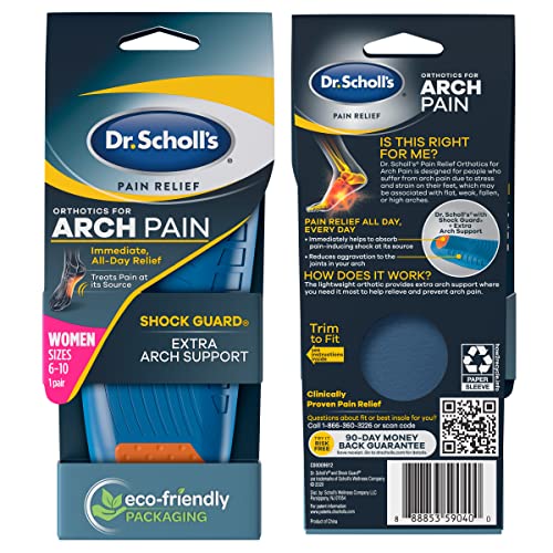 Dr. Scholl's ARCH Pain Relief Orthotics, Insoles for Women (6-10), 1 Pair Shoe Inserts from Bayer HealthCare LLC