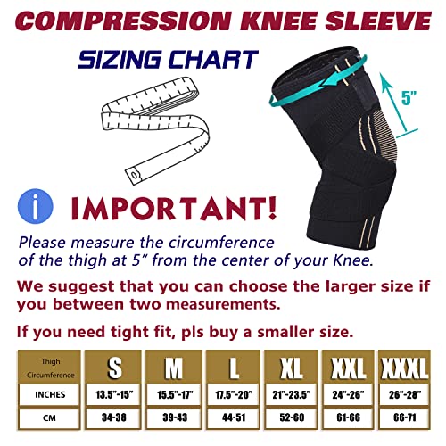 Thx4COPPER Sports Compression Knee Brace with Adjustable Strap,Arthritis Relief,Joint Pain, MCL, Added Support ( X-LARGE) from Thx4COPPER