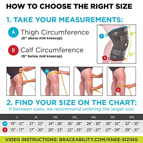 BraceAbility Knee Brace for Large Legs and Bigger People with Wide Thighs - Kneecap Protection Pad Treats Patellar Tendonitis, Chondromalacia, Patellofemoral Pain, Instability and Dislocation (4XL) from BraceAbility