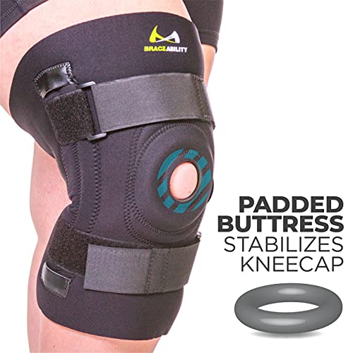 BraceAbility Knee Brace for Large Legs and Bigger People with Wide Thighs - Kneecap Protection Pad Treats Patellar Tendonitis, Chondromalacia, Patellofemoral Pain, Instability and Dislocation (4XL) from BraceAbility