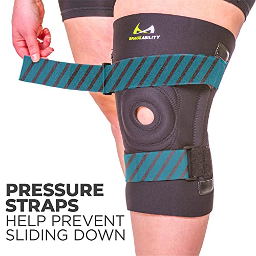 BraceAbility Knee Brace for Large Legs and Bigger People with Wide Thighs - Kneecap Protection Pad Treats Patellar Tendonitis, Chondromalacia, Patellofemoral Pain, Instability and Dislocation (4XL) from BraceAbility