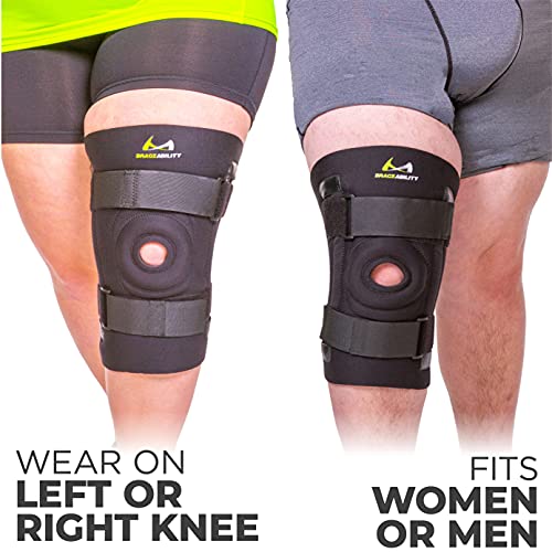 BraceAbility Knee Brace for Large Legs and Bigger People with Wide Thighs - Kneecap Protection Pad Treats Patellar Tendonitis, Chondromalacia, Patellofemoral Pain, Instability and Dislocation (4XL) from BraceAbility