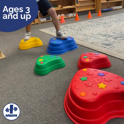 IMAGYM Stackable Stepping Stones for Kids, Balance Stepping Stones - Coordination and Stability, Perfect Indoor and Outdoor Play Equipment for Kids, Toys Toddler Obstacle Course Ages 3 and up by Imagym