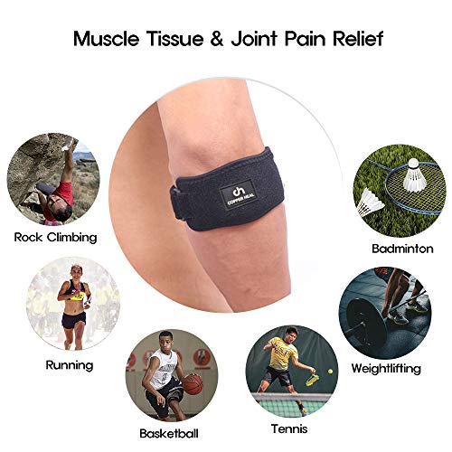 COPPER HEAL Elbow Brace (PAIR) - ADJUSTABLE Support & Medical Recovery from Tennis Elbow or Lateral Epicondylitis arm sleeves men nerve rennis workout pads softball by COPPER HEAL