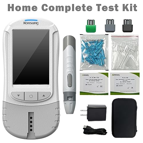 Cholesterol Test Kit at Home, 6-in-1 Total Cholesterol, HDL-C, LDL-C, Glucose, Uric Acid, and Triglyceride Meter with 30 Test Strips from MONGGO Q