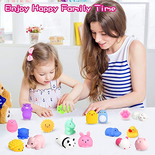 Mochi Squishy Toys FLY2SKY 30Pcs Animal Squishies Party Favors for Kids Stress Relief Toys Kawaii Animal Stress Toys Cat Stress Reliever Squishy Toys Mini Novelty Gifts Seal Rabbit Cat Random Squishys by FLY2SKY