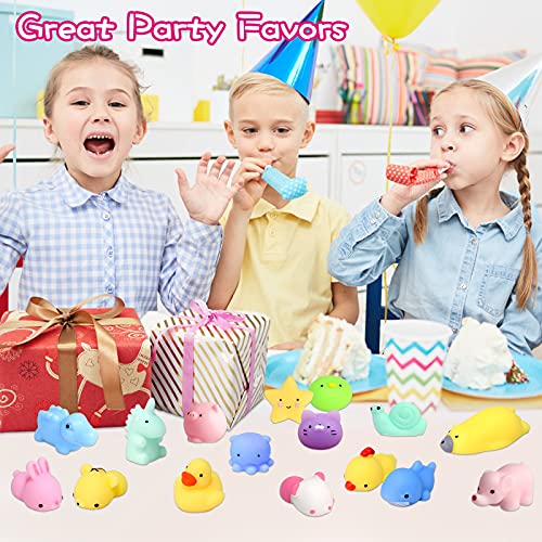 Mochi Squishy Toys FLY2SKY 30Pcs Animal Squishies Party Favors for Kids Stress Relief Toys Kawaii Animal Stress Toys Cat Stress Reliever Squishy Toys Mini Novelty Gifts Seal Rabbit Cat Random Squishys by FLY2SKY