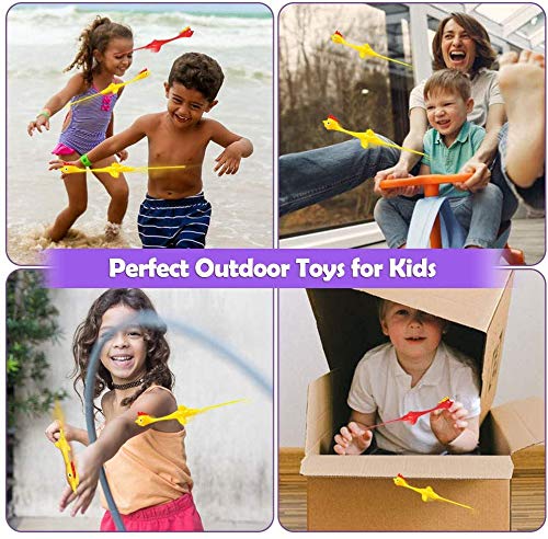 Slingshot Chicken Rubber Chicken Flick Chicken Flying Chicken Flingers Stress Gag Toys, Rubber Chicken Slingshot Funny Christmas Stuffers Easter Chicks Novelty Gifts for Kids Teens (Yellow 30 Pcs) by Namii W