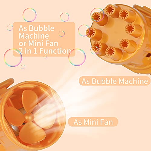 Gatling Bubble Machine for Toddlers,2022 Cool Automatic Gatling Bubble Maker Gun,Novelty Bubble Blower Gatling Gun Outdoor Toys for Kids,Golden by Hualedi