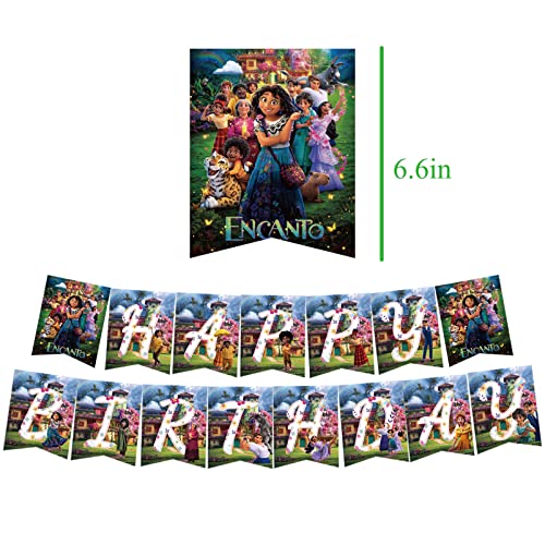 Encanto Birthday Party Supplies Decorations for Girls Boys Kids Birthday Party Decorations Include Banner, Tablecloth, Balloons, Cake Topper, Cupcake Toppers Backdrop for Encanto Party Supplies from TOYOYO