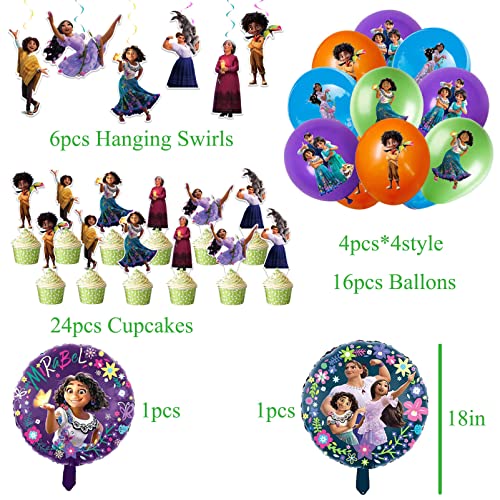 Encanto Birthday Party Supplies Decorations for Girls Boys Kids Birthday Party Decorations Include Banner, Tablecloth, Balloons, Cake Topper, Cupcake Toppers Backdrop for Encanto Party Supplies from TOYOYO