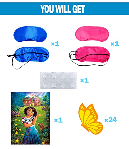 Encanto Birthday Party Supplies, Pin The Butterfly on Mirabel, Party Games for Kids Boys Girls Fans, Large Poster 24PCS Stickers for Encanto Themed Birthday Baby Shower Party Favors Decorations from LISHENER