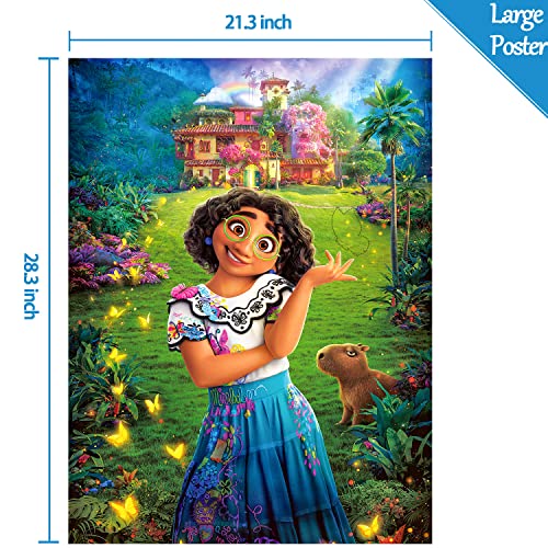 Encanto Birthday Party Supplies, Pin The Butterfly on Mirabel, Party Games for Kids Boys Girls Fans, Large Poster 24PCS Stickers for Encanto Themed Birthday Baby Shower Party Favors Decorations from LISHENER