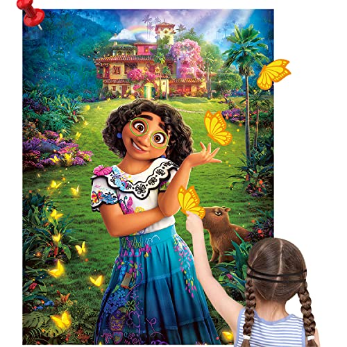 Encanto Birthday Party Supplies, Pin The Butterfly on Mirabel, Party Games for Kids Boys Girls Fans, Large Poster 24PCS Stickers for Encanto Themed Birthday Baby Shower Party Favors Decorations from LISHENER