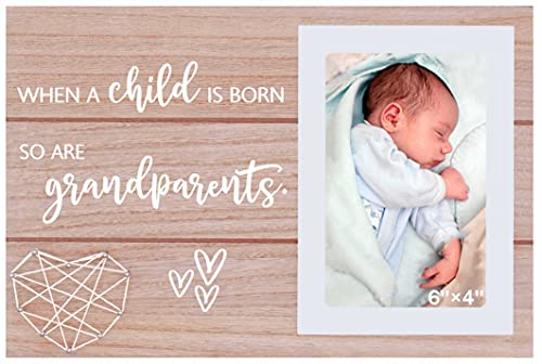 Photo Frame Gifts for New Grandparents - Picture Frame Gift for New Grandma Grandpa - Pregnancy Announcement Gift for Nana Mimi Papa - When A CHILD Is Born So Are Grandparents -Gift for Mom Dad by 