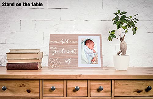 Photo Frame Gifts for New Grandparents - Picture Frame Gift for New Grandma Grandpa - Pregnancy Announcement Gift for Nana Mimi Papa - When A CHILD Is Born So Are Grandparents -Gift for Mom Dad by 