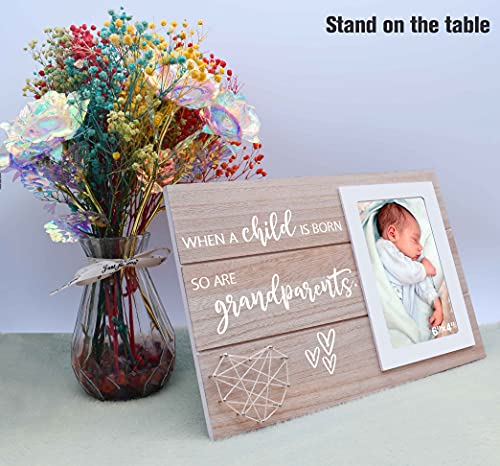 Photo Frame Gifts for New Grandparents - Picture Frame Gift for New Grandma Grandpa - Pregnancy Announcement Gift for Nana Mimi Papa - When A CHILD Is Born So Are Grandparents -Gift for Mom Dad by 