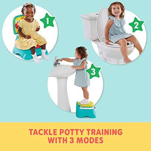 Sesame Street - Elmo Hooray! 3-in-1 Potty, Toilet Trainer, Potty Chair and Step Stool for Boys & Girls - Blue from Kolcraft