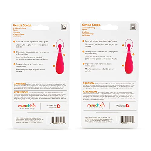 Munchkin Gentle Scoop Baby Silicone Trainer Spoons with Choke Guard, 4pk, Blue/Green by Munchkin