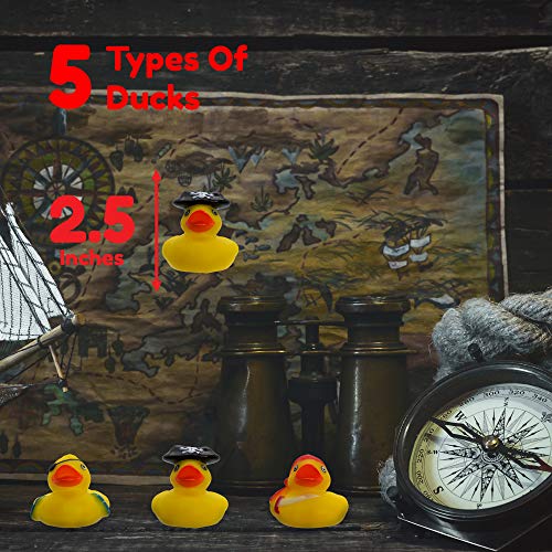 Windy City Novelties - 50 Pack - 2â Mini Pirate Rubber Duckies in Assorted Designs | for Bath Toys Baby Shower Pirate Party Supplies Party Favors Halloween Party Favors by Windy City Novelties