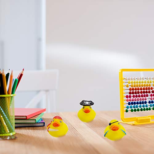 Windy City Novelties - 50 Pack - 2â Mini Pirate Rubber Duckies in Assorted Designs | for Bath Toys Baby Shower Pirate Party Supplies Party Favors Halloween Party Favors by Windy City Novelties