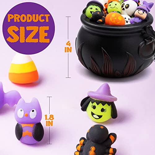 JOYIN Halloween Cauldron with 24 Pcs Mochi Squeeze Toys for Party Favors, Halloween Squishies, Halloween Novelty Toys, Stress Relief Squeeze Toys by JOYIN Inc.