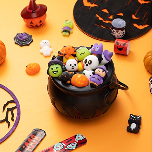 JOYIN Halloween Cauldron with 24 Pcs Mochi Squeeze Toys for Party Favors, Halloween Squishies, Halloween Novelty Toys, Stress Relief Squeeze Toys by JOYIN Inc.