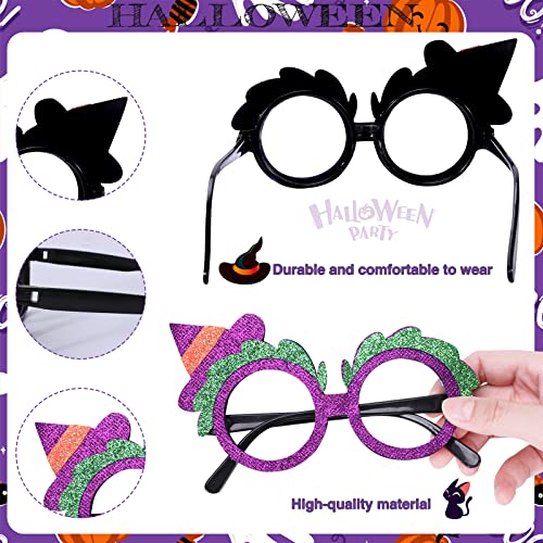 12 Pcs Halloween Eyeglasses,Novelty Toy Glasses Cosplay,Halloween Party Favor Funny Glitter Funny Party Decorations for Kids and Adults Glasses,Pumpkin,Spider , Web,Ghost,Bat,Hat,Skull,Eyeball Eyewear by Thuodo