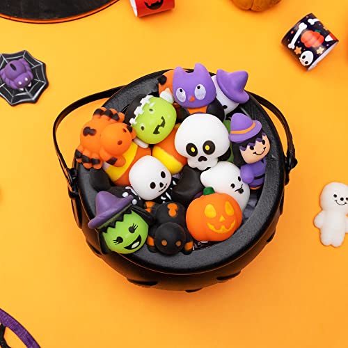 JOYIN Halloween Cauldron with 24 Pcs Mochi Squeeze Toys for Party Favors, Halloween Squishies, Halloween Novelty Toys, Stress Relief Squeeze Toys by JOYIN Inc.