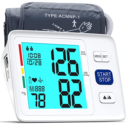 Blood Pressure Monitor Upper Arm Automatic Digital BP Monitor Adjustable Large Cuff Backlit Display 2x500 Memory Includes Batteries Monitoring Meter for Home Use 2 by ALPHAMED