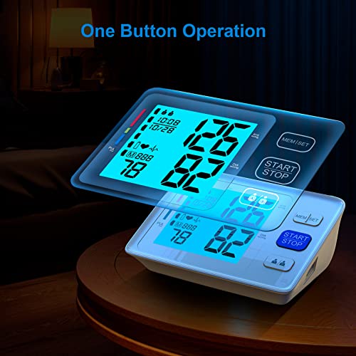 Blood Pressure Monitor Upper Arm Automatic Digital BP Monitor Adjustable Large Cuff Backlit Display 2x500 Memory Includes Batteries Monitoring Meter for Home Use 2 by ALPHAMED
