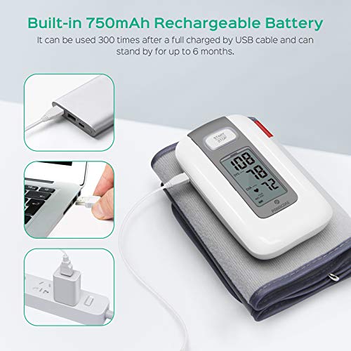 Panacare Blood Pressure Monitor All in One, Automatic Upper Arm Blood Pressure Monitor Built-in Battery/One Piece/Arrhythmia/9-14" Wide Cuff, Wireless Portable Digital BP Machine for Home/Travel Use by P PANACARE