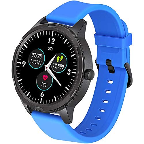 WAFA Smart Watch for Android Phone and iPhone Compatible, Fitness Tracker with Heart Rate Blood Pressure Monitor, Full Touch Screen IP68 Waterproof GPS Activity Tracker Pedometer Sleep Monitor (Blue) from WAFA