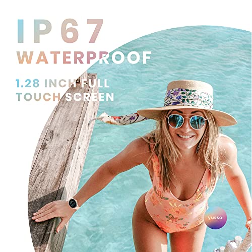 yussa Smart Watch | Latest Generation 2022 | Blood Pressure Monitor | Blood Oxygen SpO2 | Heart Rate | Sleep Monitor | IP67 Waterproof | Fitness Tracker | for Women and Men (Pink) by yussa