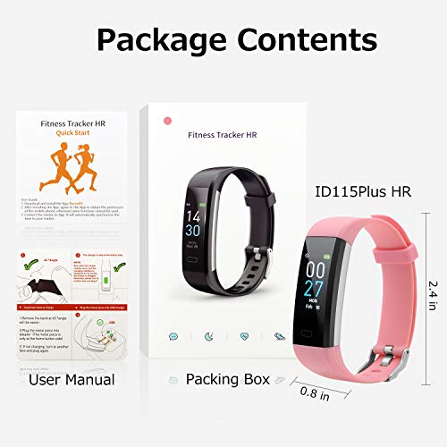 Fitness Tracker with Blood Pressure Heart Rate Sleep Monitor Temperature Monitor, Activity Tracker Smart Watch Pedometer Step Counter for iPhone & Android Phones for Kids Man Women (Pink) by Romeifly