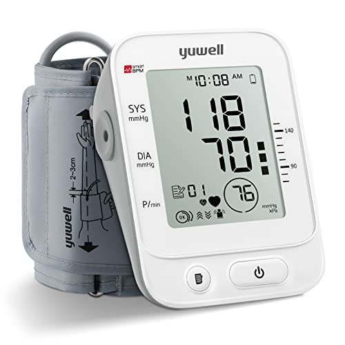 yuwell Blood Pressure Monitor, Extra Large Upper Arm Cuff, Digital BP Machine for Home Use & Pulse Rate Monitoring Meter, Automatic, Large Display, Voice Broadcasting with Power Adapter and Batteries by Jiangsu Yuyue Medical Equipment & Supply Co., Ltd