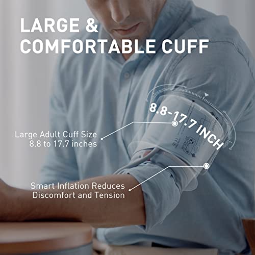 yuwell Blood Pressure Monitor, Extra Large Upper Arm Cuff, Digital BP Machine for Home Use & Pulse Rate Monitoring Meter, Automatic, Large Display, Voice Broadcasting with Power Adapter and Batteries by Jiangsu Yuyue Medical Equipment & Supply Co., Ltd