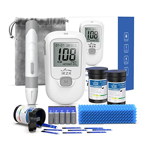 IKZA Blood Glucose Monitor Kit- G-666B Diabetes Testing Kit with 100 Test Strips and 100 Lancets - Blood Glucose Meter with Lancing Device - Smart, Portable Blood Sugar Test Kit for Home Use (G-666B) from COLEBY