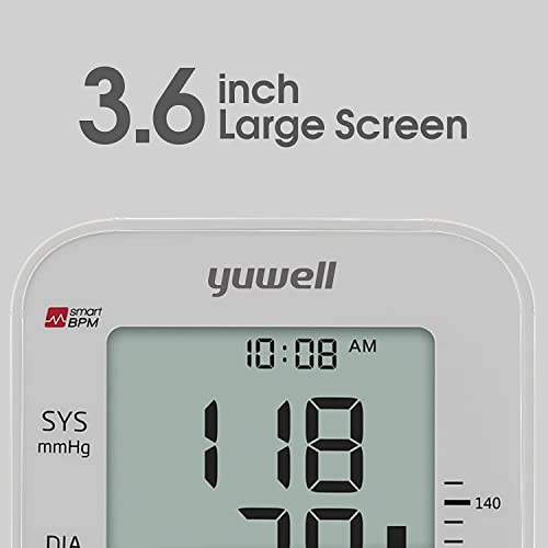 yuwell Blood Pressure Monitor, Extra Large Upper Arm Cuff, Digital BP Machine for Home Use & Pulse Rate Monitoring Meter, Automatic, Large Display, Voice Broadcasting with Power Adapter and Batteries by Jiangsu Yuyue Medical Equipment & Supply Co., Ltd