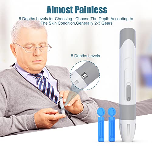 IKZA Blood Glucose Monitor Kit- G-666B Diabetes Testing Kit with 100 Test Strips and 100 Lancets - Blood Glucose Meter with Lancing Device - Smart, Portable Blood Sugar Test Kit for Home Use (G-666B) from COLEBY