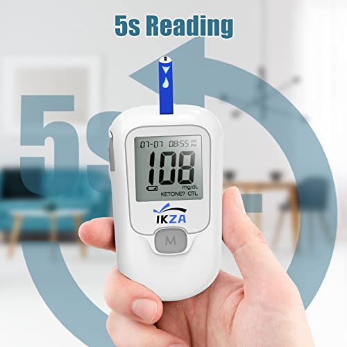 IKZA Blood Glucose Monitor Kit- G-666B Diabetes Testing Kit with 100 Test Strips and 100 Lancets - Blood Glucose Meter with Lancing Device - Smart, Portable Blood Sugar Test Kit for Home Use (G-666B) from COLEBY