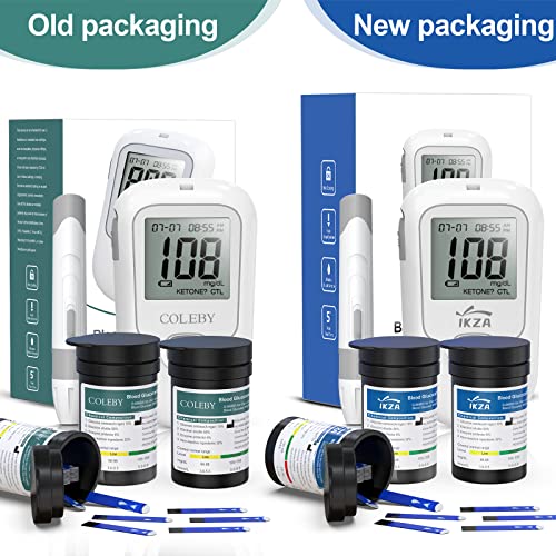 IKZA Blood Glucose Monitor Kit- G-666B Diabetes Testing Kit with 100 Test Strips and 100 Lancets - Blood Glucose Meter with Lancing Device - Smart, Portable Blood Sugar Test Kit for Home Use (G-666B) from COLEBY