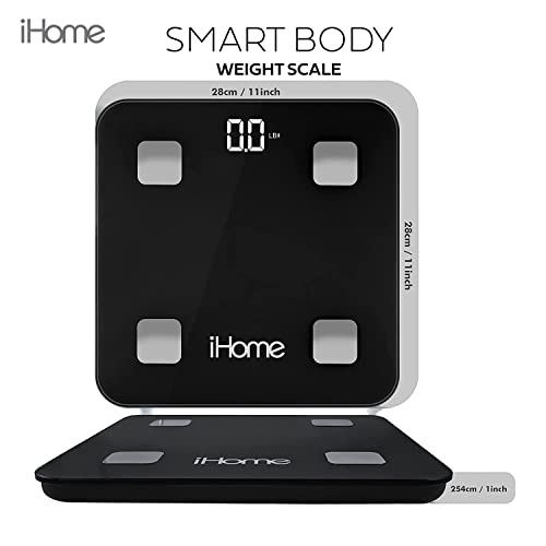 iHome Smart Scale For Body Weight Digital Bathroom Scale Bluetooth Accurate BMI Fat Water Muscle Health Analyzer for People Body Composition Monitor Digital Weighing Machine with Smartphone App, 400lb from iHome