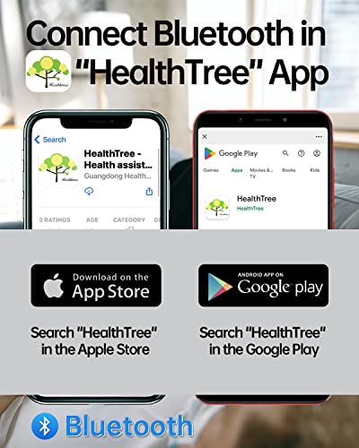 Fingertip Pulse Oximeter- HOLFENRY Pulse Oximeter Bluetooth Oximeter Oxygen Saturation Monitor for SpO2/Heart Rate/PI, with Auto Graph Display/Alarm/Dedicated App, Compatible with iOS&Android from HOLFENRY