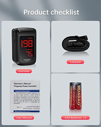 Fingertip Pulse Oximeter- HOLFENRY Pulse Oximeter Bluetooth Oximeter Oxygen Saturation Monitor for SpO2/Heart Rate/PI, with Auto Graph Display/Alarm/Dedicated App, Compatible with iOS&Android from HOLFENRY