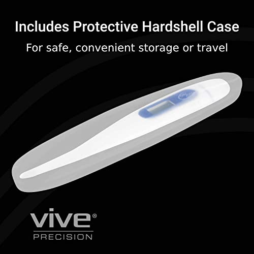 Vive Oral Thermometer for Adults, Baby, Kids - Digital Medical Fever Body Temperature Home Monitor for Tongue, Armpits, Rectal, Dogs - Small Health Home with Batteries, Case by Vive Health