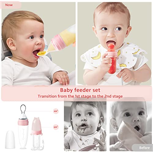 Termichy Baby Food Feeder Set, Silicone Pacifier Feeder and Squeeze Spoon Feeder for Infant Food Dispensing and Feeding by Termichy